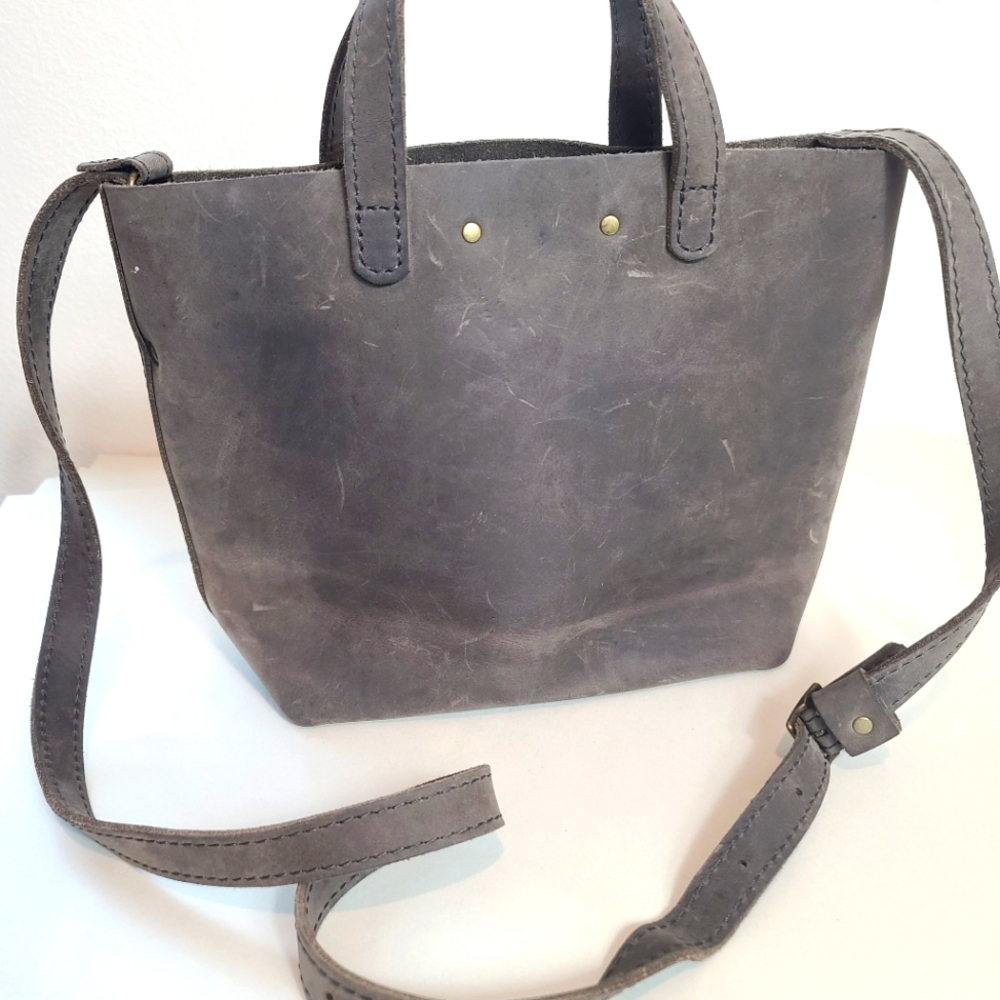 Portland Leather Goods Mini Crossbody Tote in Groupie Grey - Picture 4 of 12